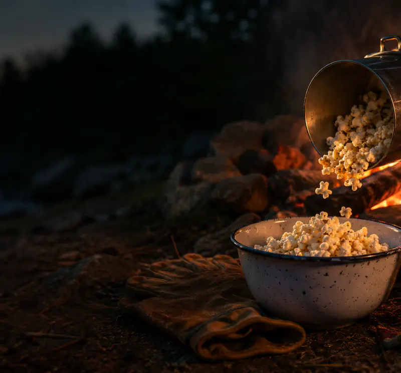 Popcorn am Lagerfeuer