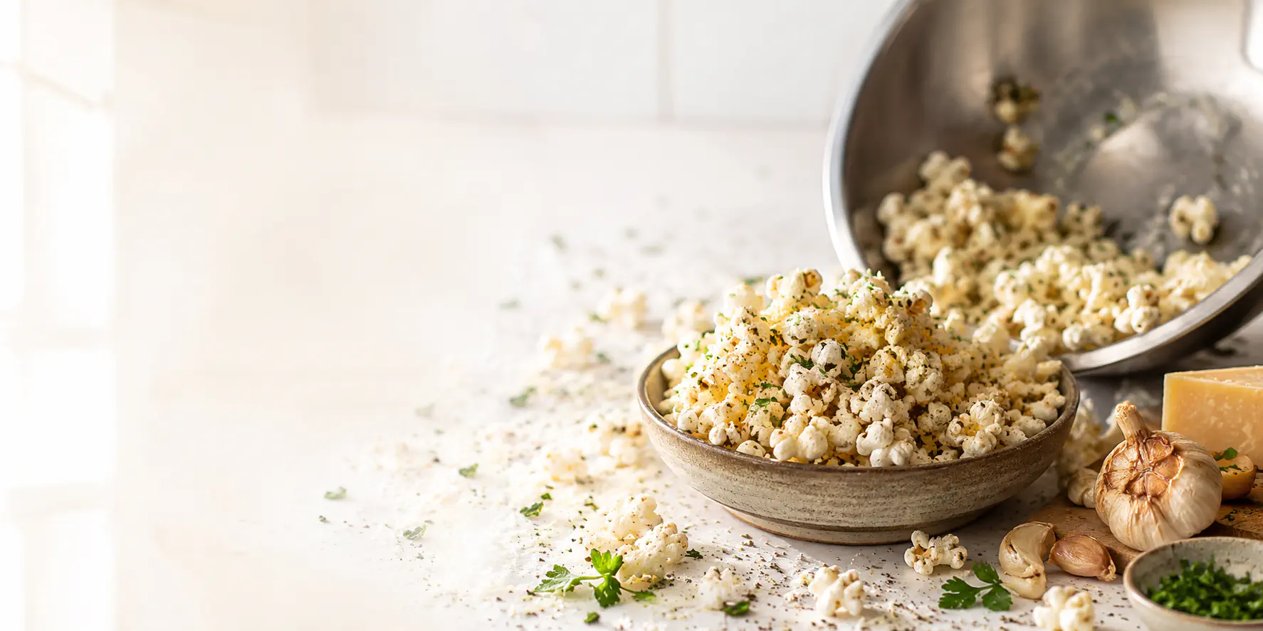 Knoblauch-Parmesan-Popcorn